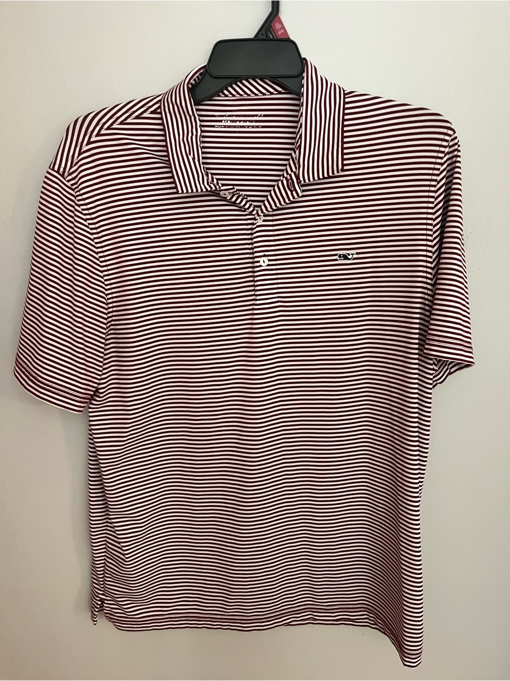Vineyard Vines Men’s Maroon & White Striped Polo